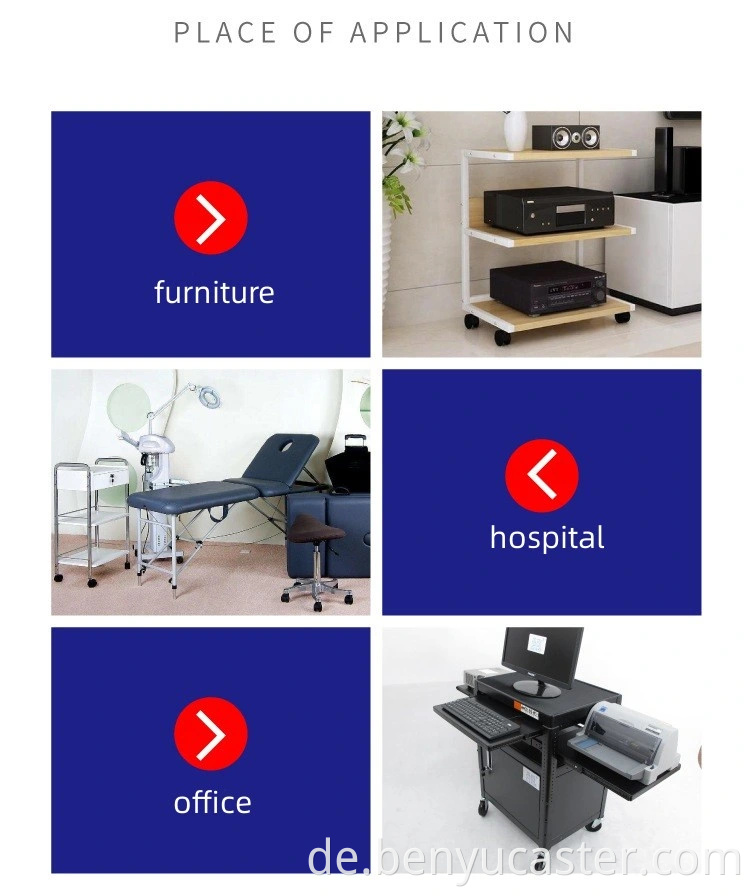 TPU Light Duty Patent Polyurethan Caster in Rot ohne Lager